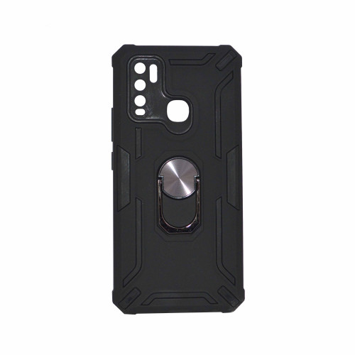 Vivo Y30-Y50 Black   Military Grade Protection Built-in Kickstand Car Holder Mobile Phone Case